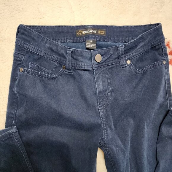 JORDACHE Skinny Chinos Pants 4 (28 x 29) Blue Dark Wash Stretch Mid Rise Rayon - Picture 2 of 8